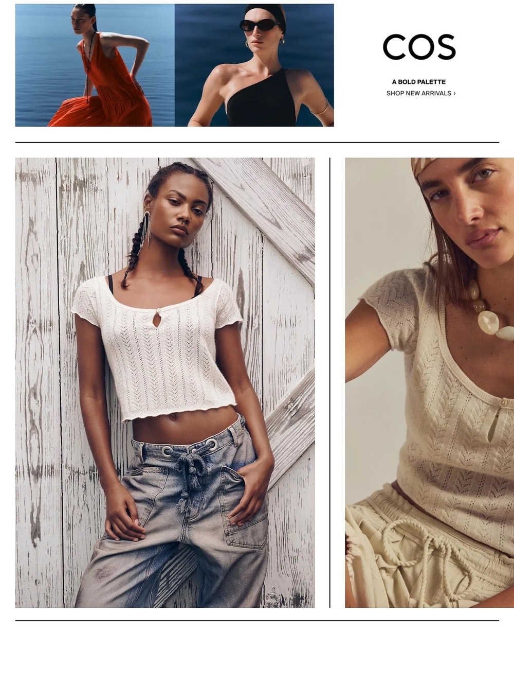 Free People Cream Short Sleeve Knit Cropsweayer, Cashmere